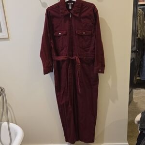 Women's Burgundy Jumpsuit